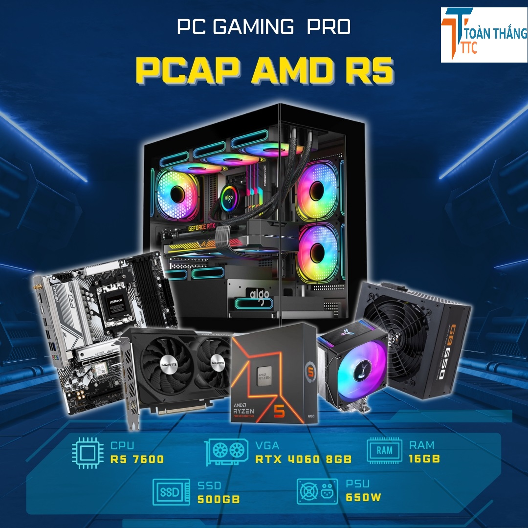 PC GAMING PRO - PCAP AMD R5 7600 - RTX 4060 8GB